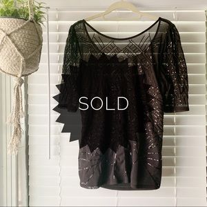 WHBM Holiday Sparkle Sequin Top